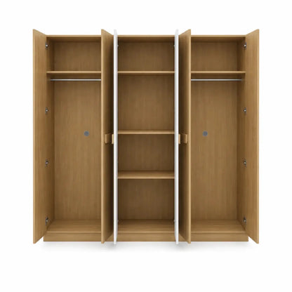 6 - Door Wardrobe | New Burly Wood & Beige Mat Finish - used 5 months - Al Thahani Furniture