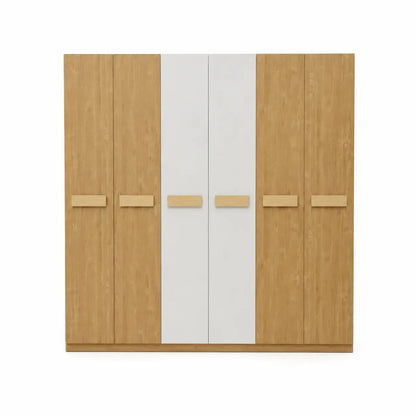 6 - Door Wardrobe | New Burly Wood & Beige Mat Finish - used 5 months - Al Thahani Furniture
