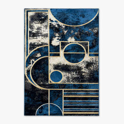 Saryon Milat Collection Modern Blue Geometric Rug | 150x230 cm