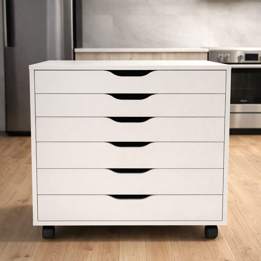 IKEA ALEX Drawer Unit on Castors – White, 67x66 cm, Mobile Storage