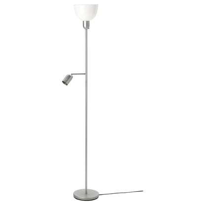IKEA HEKTOGRAM Floor Lamp – Uplighter & Reading Lamp, Silver/White, 176 cm Tall