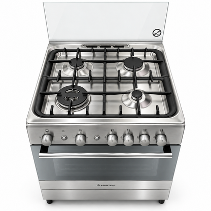 Ariston A6TG1F C(X) EX 60cm 4-Burner Full Gas Cooker with 58L Oven – Stainless Steel