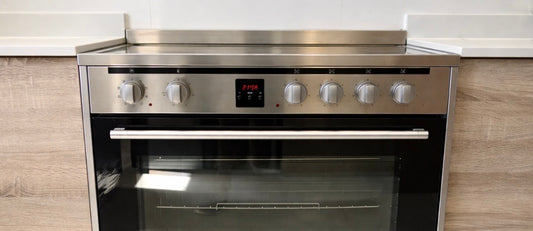 Daewoo 90 cm Ceramic Cooking Range – 5-Zone Hob, 90L Convection Oven, 8 Programs, Stainless Steel