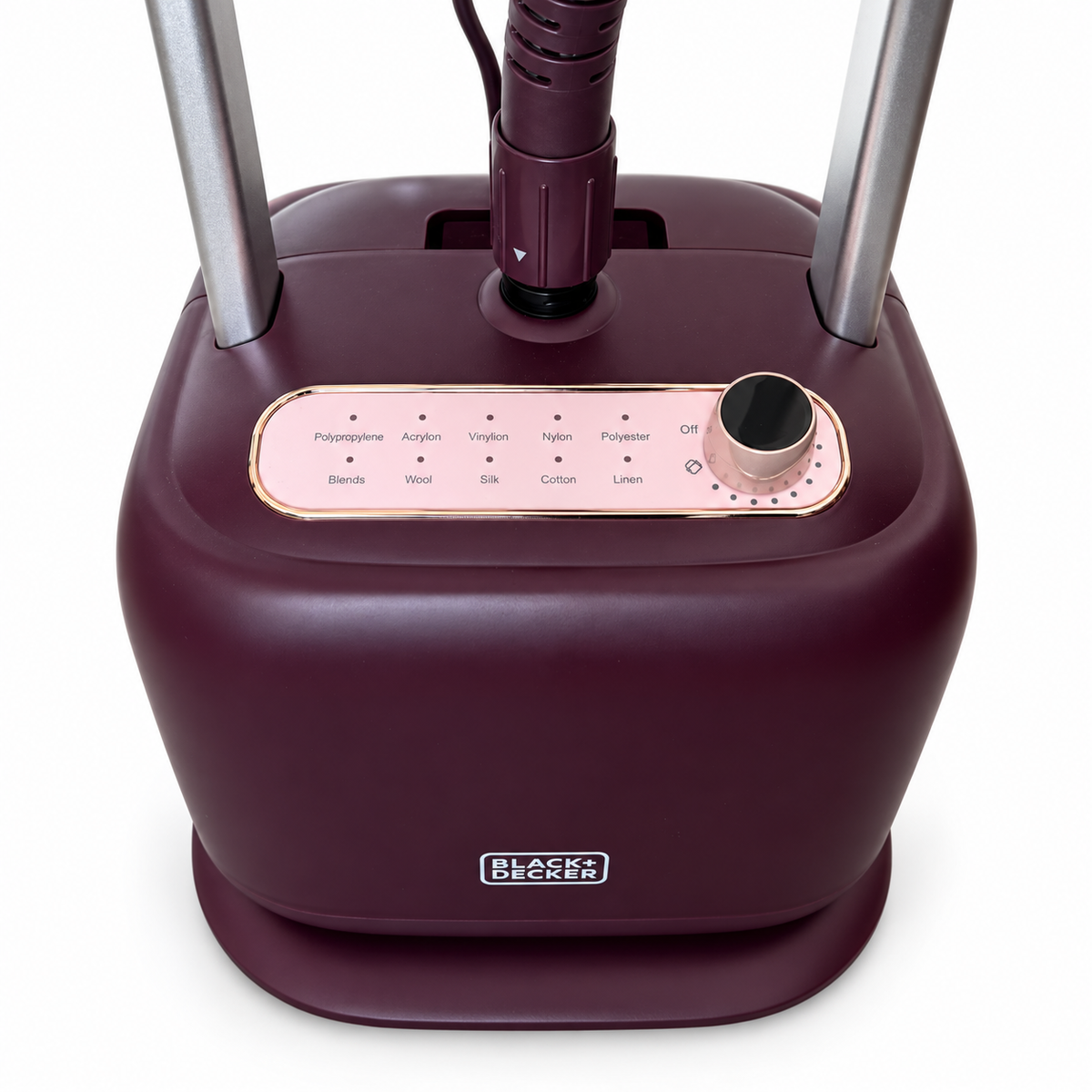 BLACK+DECKER GSTD2450-B5 2400W Twin Pole Garment Steamer with Ironing Board – Burgundy
