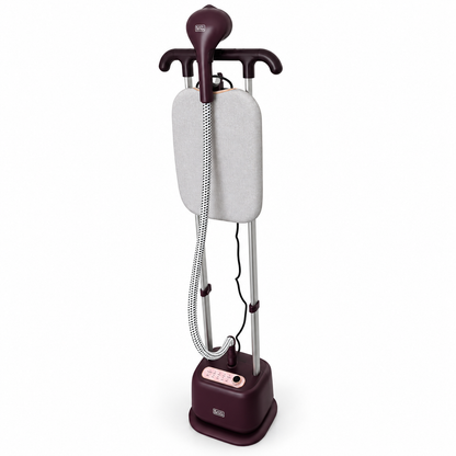 BLACK+DECKER GSTD2450-B5 2400W Twin Pole Garment Steamer with Ironing Board – Burgundy