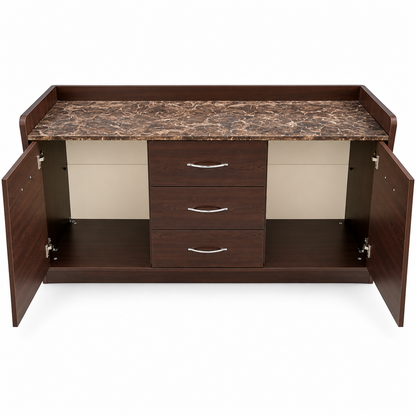 Home Box Arlington Marble Top Sideboard – Brown – 142.2 × 45.7 × 86.4 cm