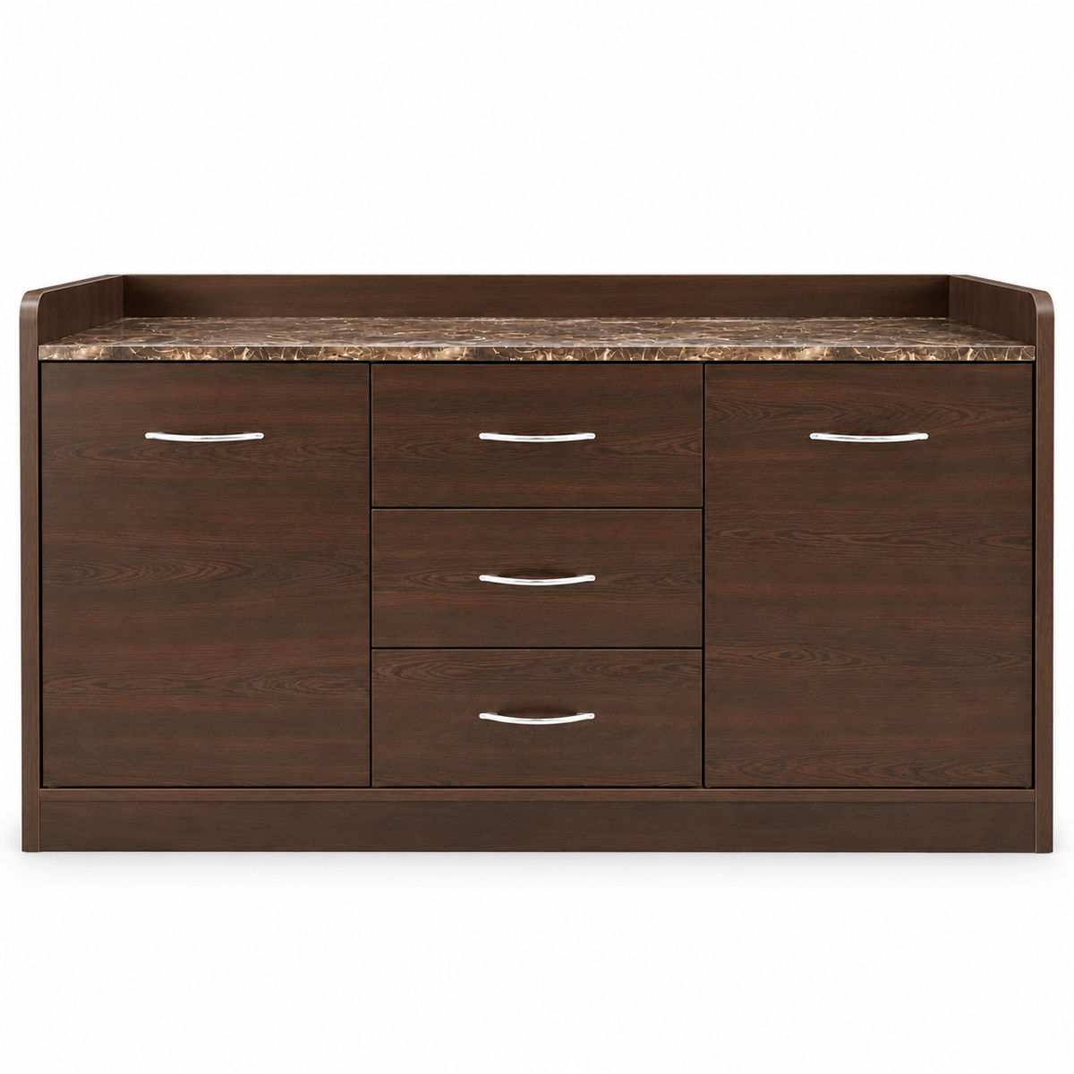 Home Box Arlington Marble Top Sideboard – Brown – 142.2 × 45.7 × 86.4 cm