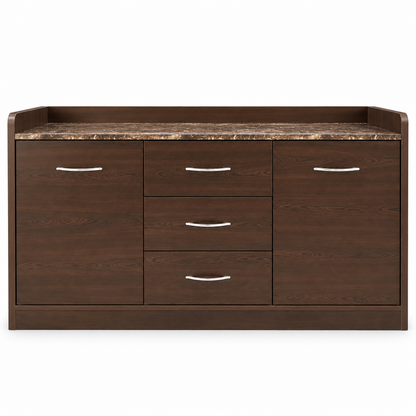 Home Box Arlington Marble Top Sideboard – Brown – 142.2 × 45.7 × 86.4 cm