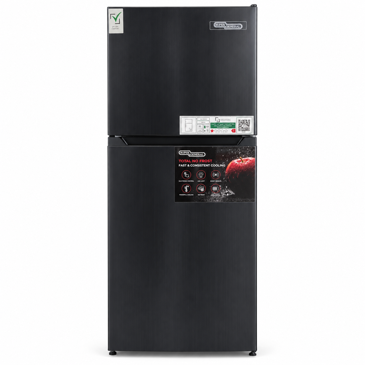 Super General SGR13IE 247L No Frost Inverter Refrigerator – Black