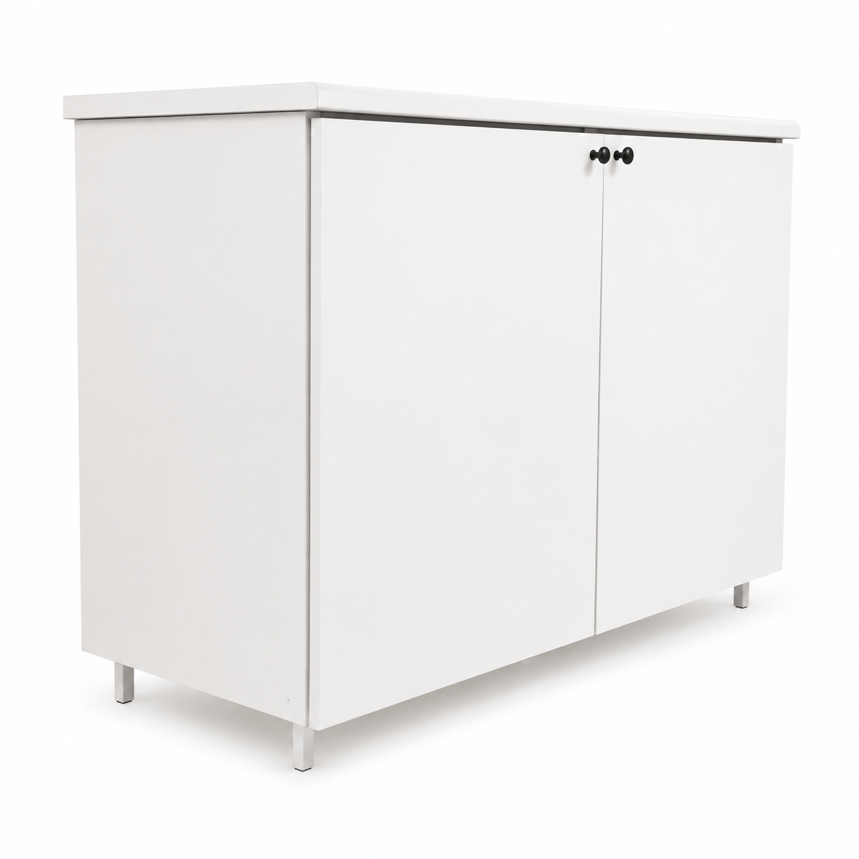 White 2-Door Storage Cabinet / Sideboard – 123 × 64 × 90 cm