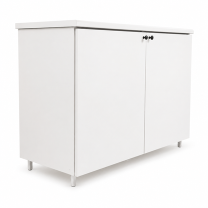 White 2-Door Storage Cabinet / Sideboard – 123 × 64 × 90 cm