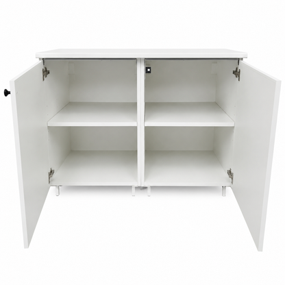 White 2-Door Storage Cabinet / Sideboard – 123 × 64 × 90 cm