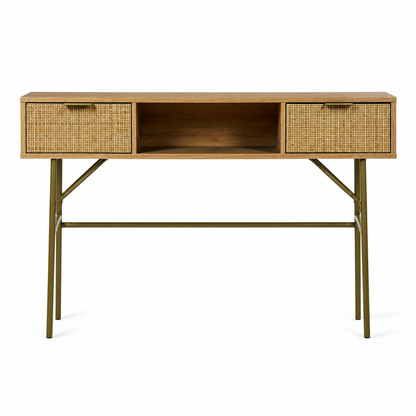 Maisons du Monde Solstice Rattan Desk – 110 × 40 × 82 cm