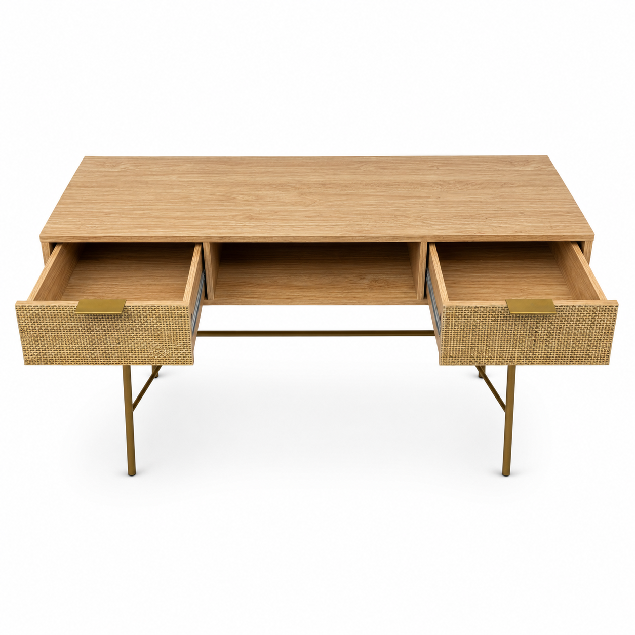 Maisons du Monde Solstice Rattan Desk – 110 × 40 × 82 cm