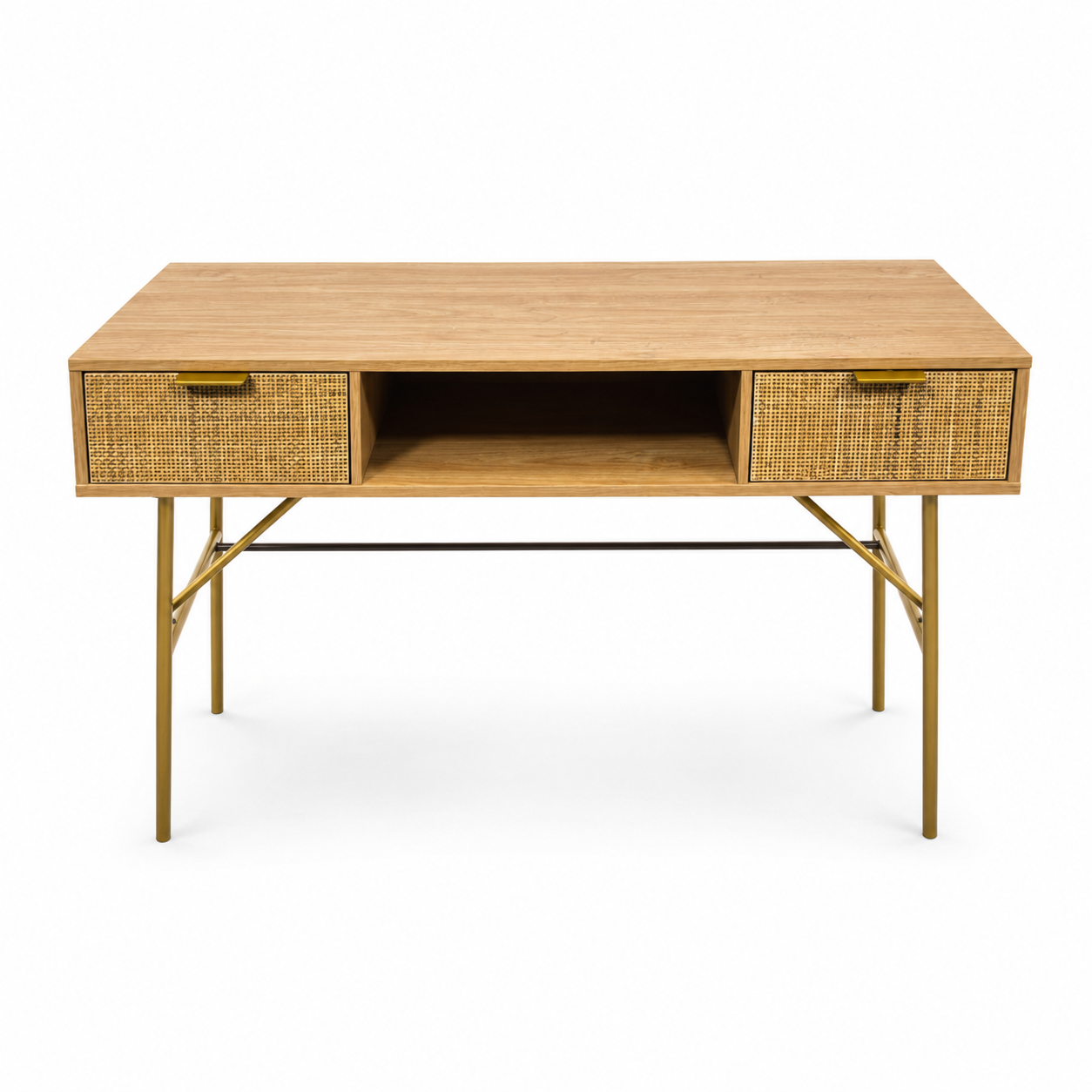 Maisons du Monde Solstice Rattan Desk – 110 × 40 × 82 cm