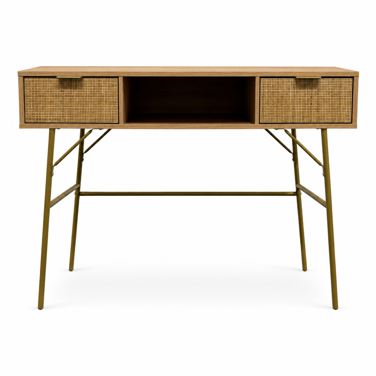 Maisons du Monde Solstice Rattan Desk – 110 × 40 × 82 cm