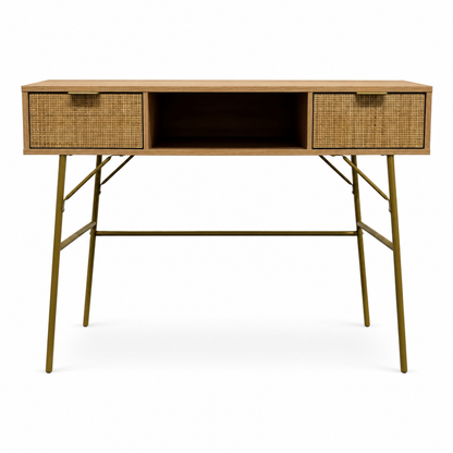 Maisons du Monde Solstice Rattan Desk – 110 × 40 × 82 cm