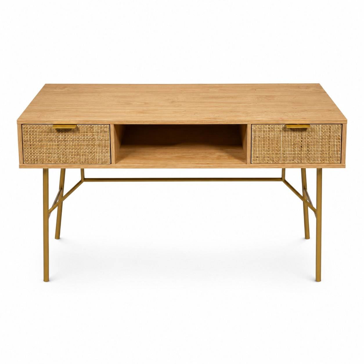Maisons du Monde Solstice Rattan Desk – 110 × 40 × 82 cm