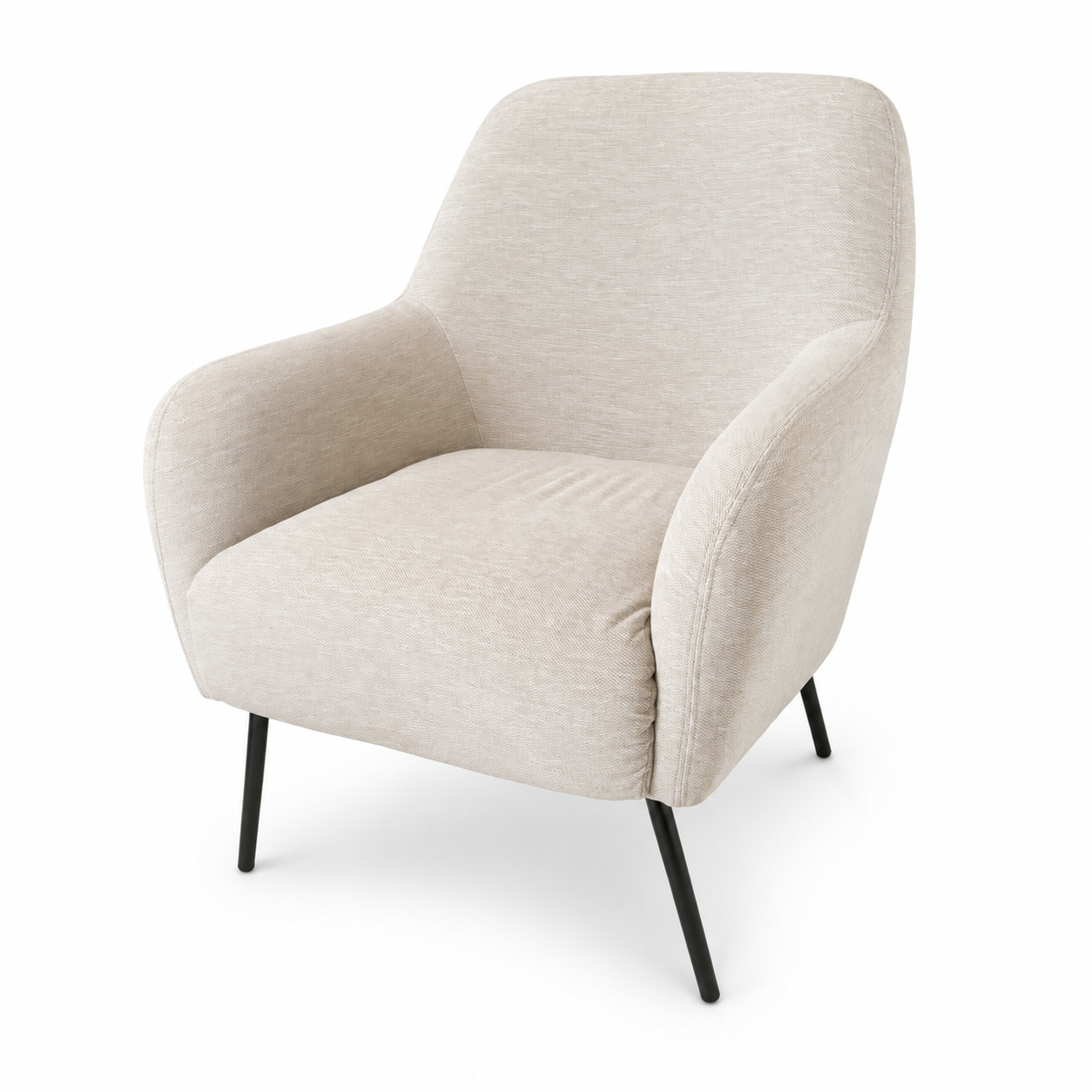 HomeBox Livorno Beige Fabric Accent Chair – 78 × 67.5 × 71 cm