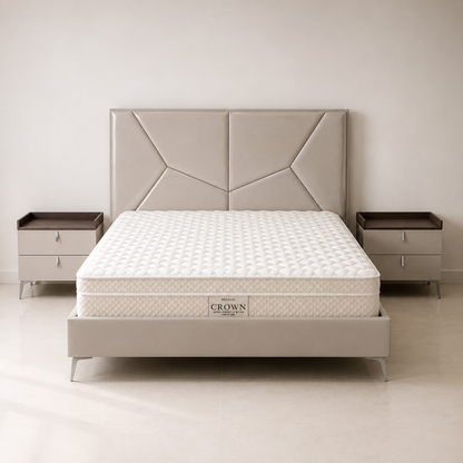 PAN Home Carmona 6-Piece King Bedroom Set with 2 USB Chargers | Grey, 180x200 cm