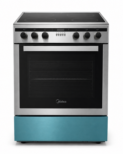 Midea VS66C14ST 60cm Freestanding Ceramic Cooker with 65L Multifunction Oven | Stainless Steel