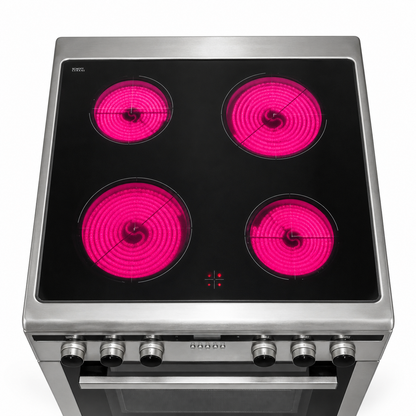 Midea VS66C14ST 60cm Freestanding Ceramic Cooker with 65L Multifunction Oven | Stainless Steel