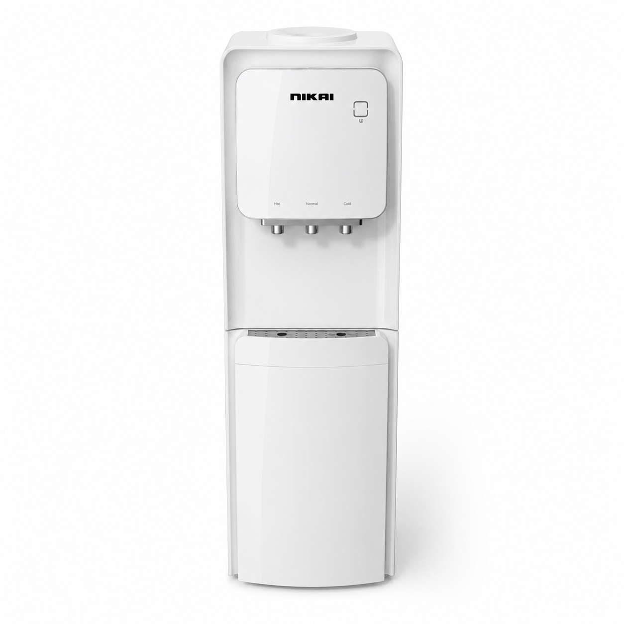 Nikai NWD1300C 3-Tap Top-Loading Water Dispenser with Storage Cabinet | White