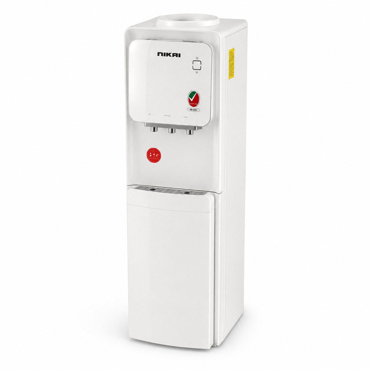 Nikai NWD1300C 3-Tap Top-Loading Water Dispenser with Storage Cabinet | White