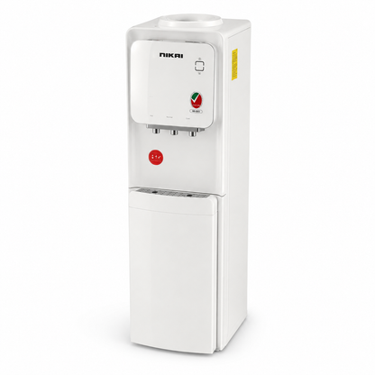 Nikai NWD1300C 3-Tap Top-Loading Water Dispenser with Storage Cabinet | White