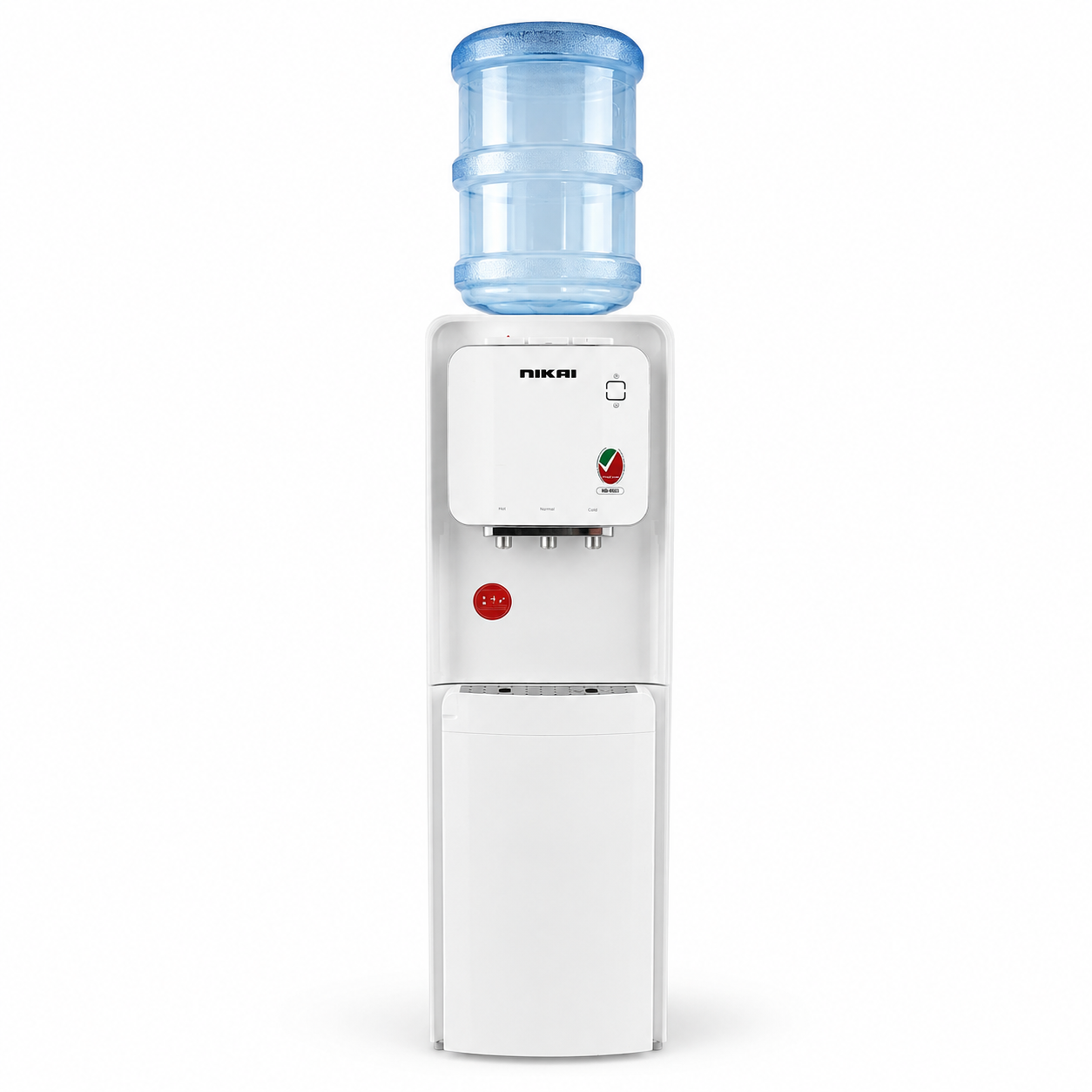Nikai NWD1300C 3-Tap Top-Loading Water Dispenser with Storage Cabinet | White