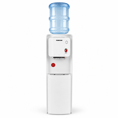 Nikai NWD1300C 3-Tap Top-Loading Water Dispenser with Storage Cabinet | White