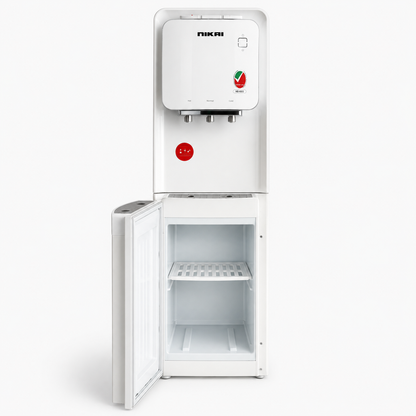 Nikai NWD1300C 3-Tap Top-Loading Water Dispenser with Storage Cabinet | White