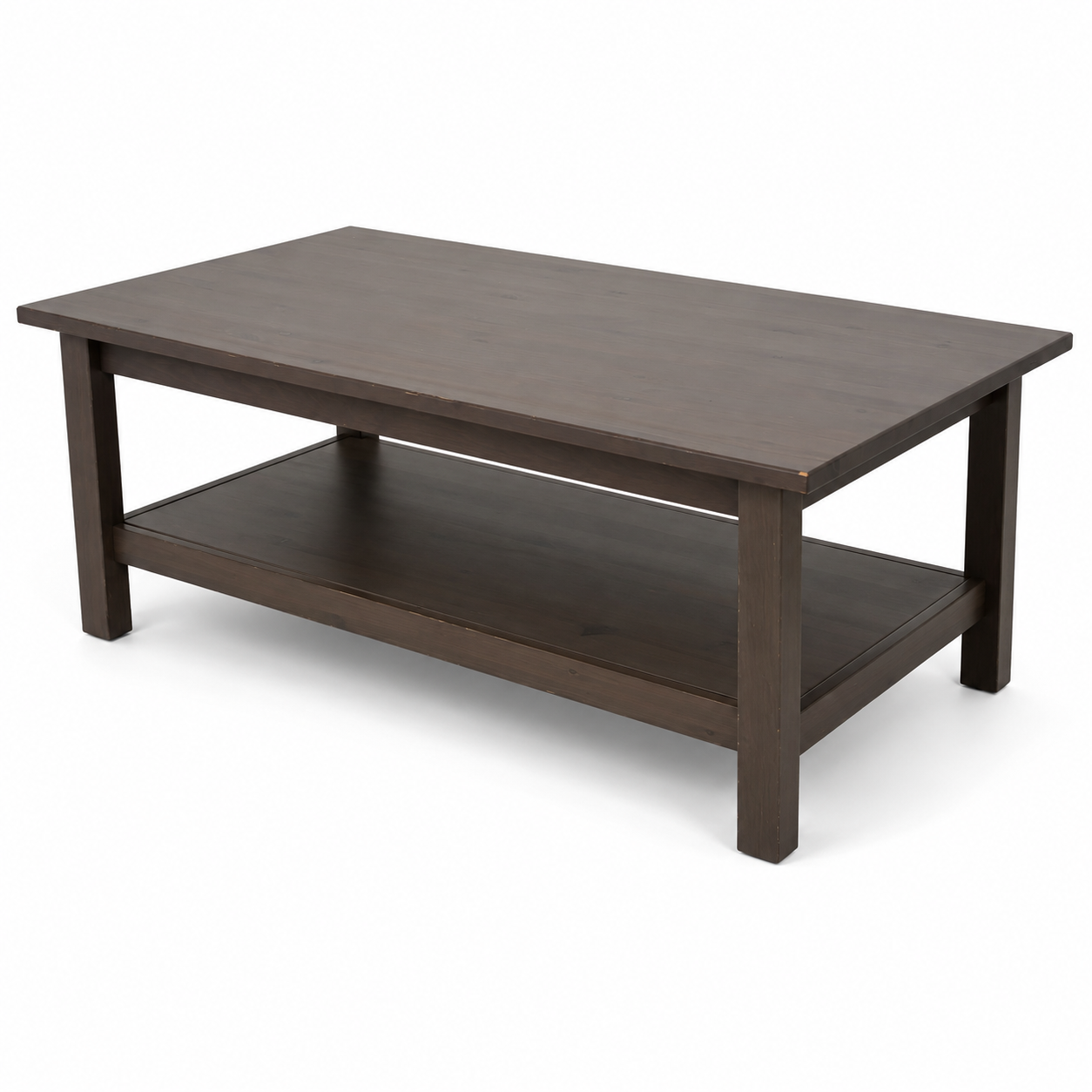 IKEA HEMNES Solid Pine Coffee Table with Lower Shelf | Dark Brown, 118x75x46 cm