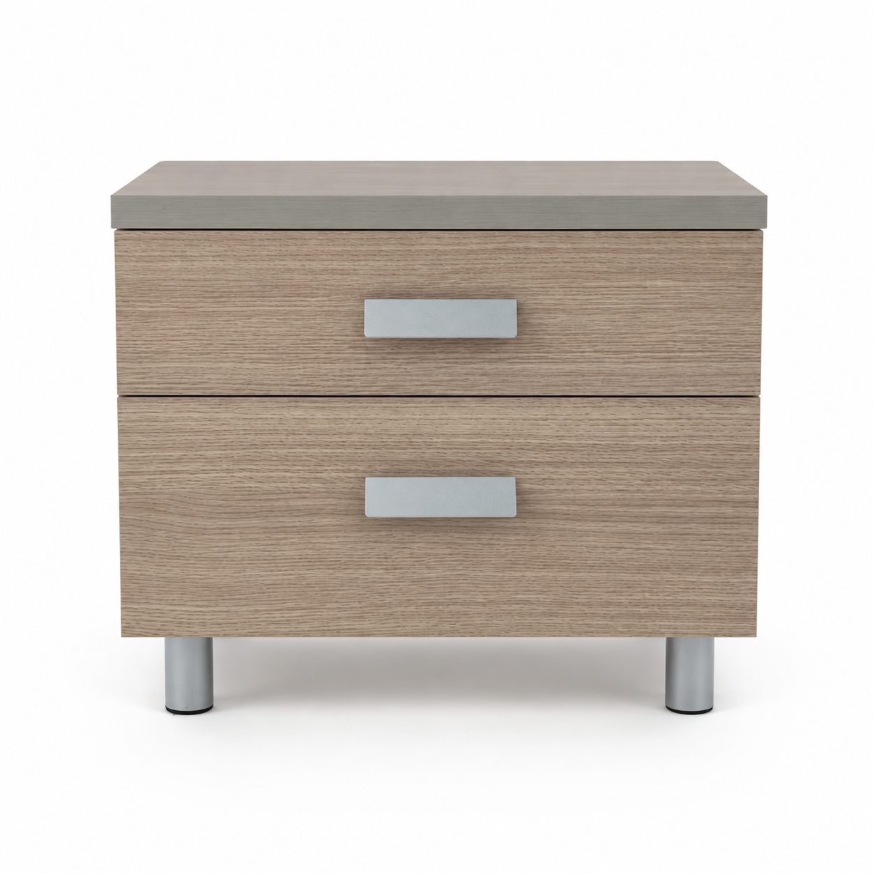 Home Box Modern 2-Drawer Bedside Table | Beige & White