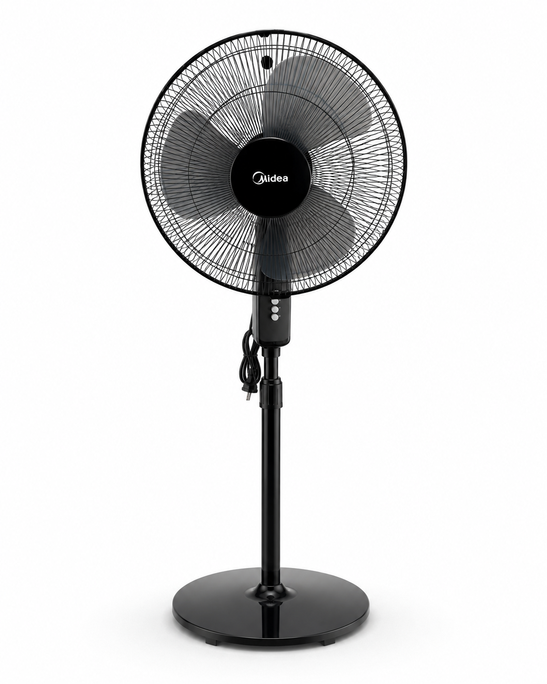 Midea FS4019K 16-Inch Pedestal Fan | Black, 3 Speeds, Oscillation