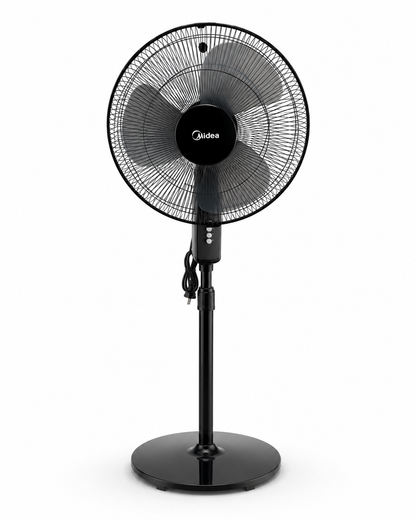 Midea FS4019K 16-Inch Pedestal Fan | Black, 3 Speeds, Oscillation