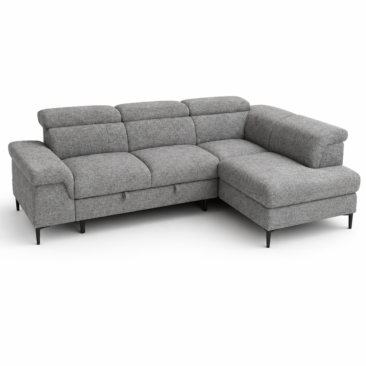 Home Centre Clermont 3-Seater Fabric Left Corner Sofa Bed with Storage | Grey