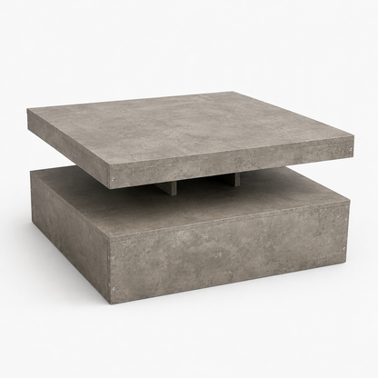 PAN Home Kapehorn Rotating Square Coffee Table | Grey, 79x79 cm