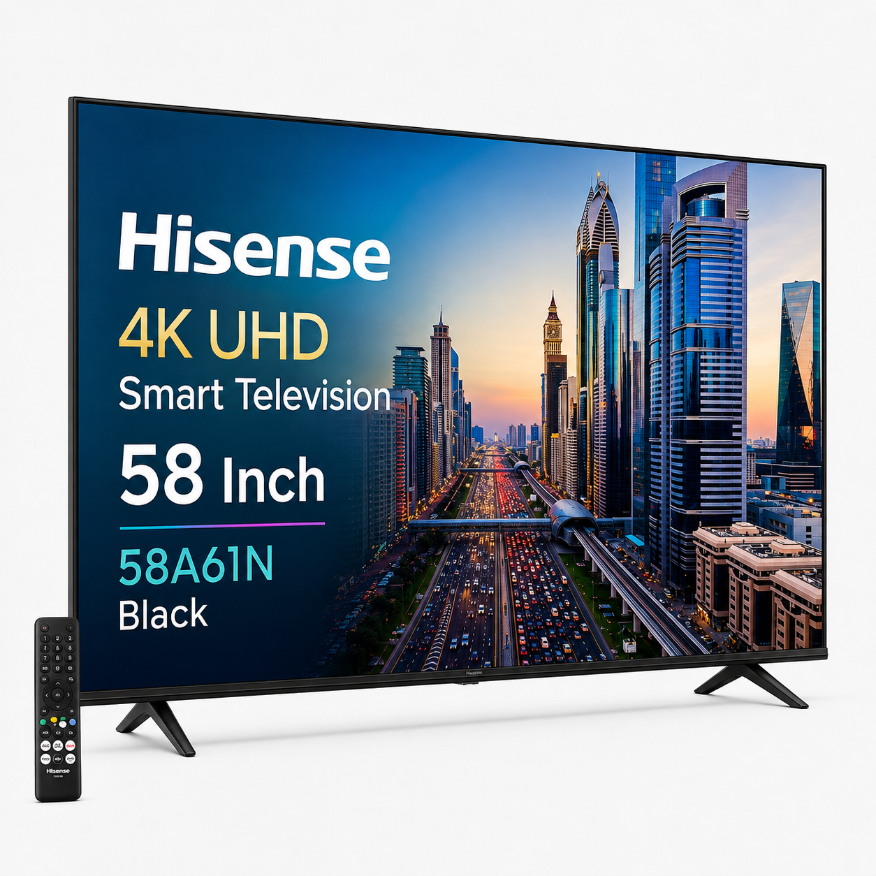 Hisense 58A61N 58-Inch 4K UHD Smart TV with Dolby Vision and VIDAA OS | Black