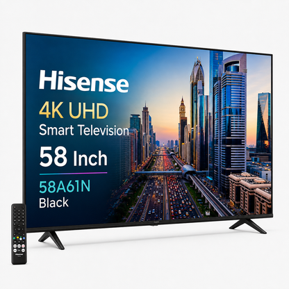 Hisense 58A61N 58-Inch 4K UHD Smart TV with Dolby Vision and VIDAA OS | Black