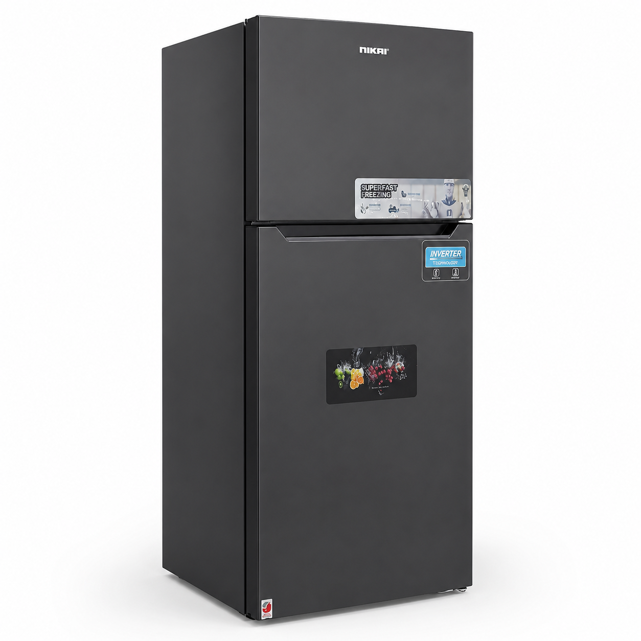 Nikai NRF601FSSINV 600L Double-Door No-Frost Inverter Refrigerator | Silver