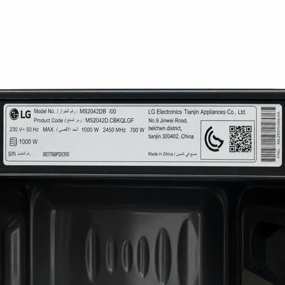 LG MS2042DB 20L Solo Microwave Oven – 700W | Black