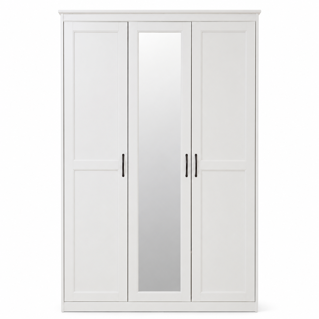 IKEA SONGESAND 3-Door Wardrobe with Mirror – White – 120 × 60 × 191 cm