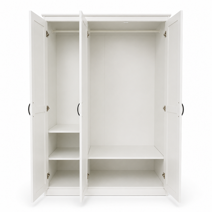 IKEA SONGESAND 3-Door Wardrobe with Mirror – White – 120 × 60 × 191 cm
