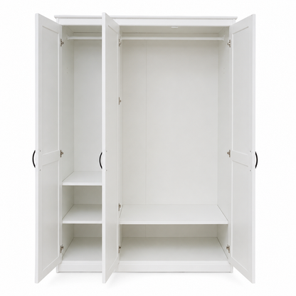 IKEA SONGESAND 3-Door Wardrobe with Mirror – White – 120 × 60 × 191 cm