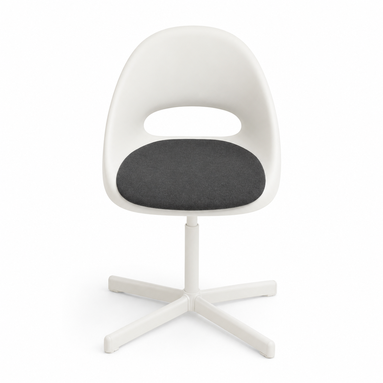 IKEA LOBERGET / SIBBEN Children’s Swivel Desk Chair with Cushion – White/Dark Grey