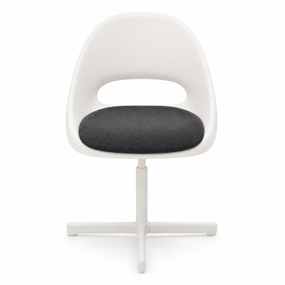 IKEA LOBERGET / SIBBEN Children’s Swivel Desk Chair with Cushion – White/Dark Grey