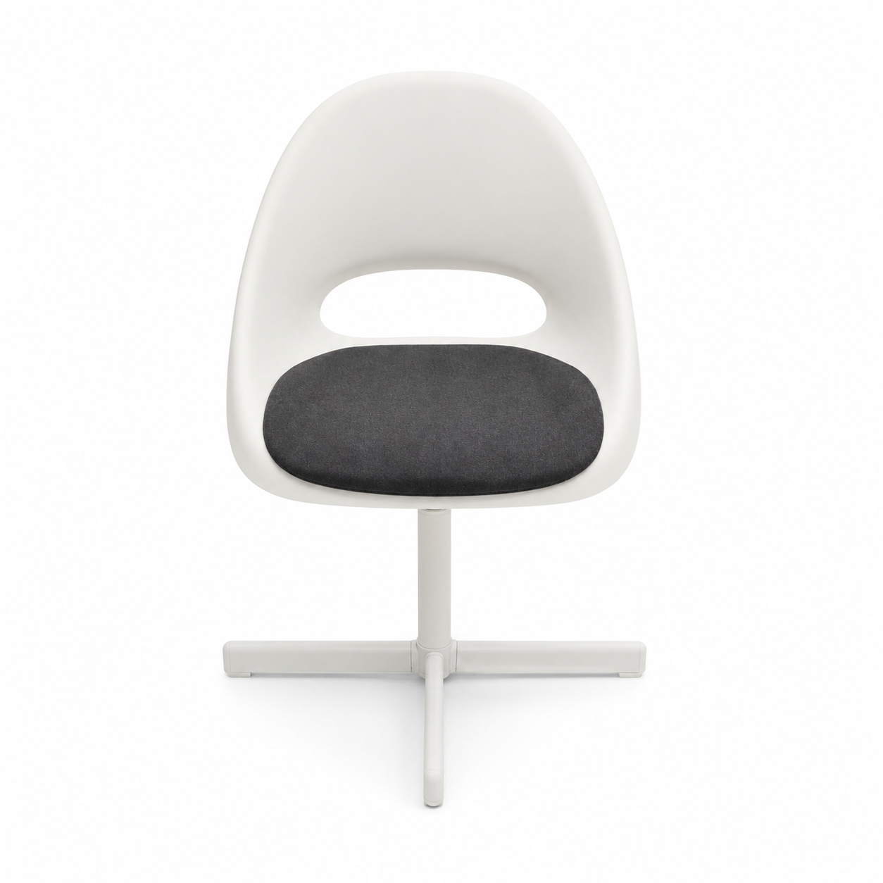 IKEA LOBERGET / SIBBEN Children’s Swivel Desk Chair with Cushion – White/Dark Grey