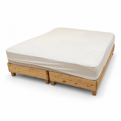 IKEA Solid Pine King Bed Base with Mattress – Natural Wood – 180 × 200 cm