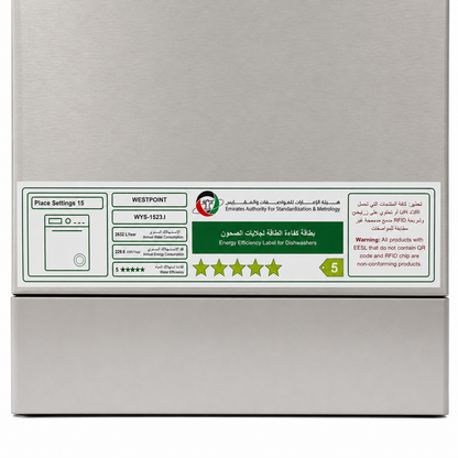 Westpoint WYS-1523.I 15-Place Setting Freestanding Dishwasher – Stainless Steel
